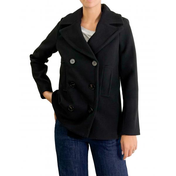 Cappotto corto tinta unita con bottoni 